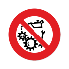 GRAFOPLAST - Etichetta tonda divieto lubrificazione in vinile adesivo diametro 39 mm, 30 pz per foglio