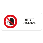 GRAFOPLAST - Etichetta "vietato l'accesso" in vinile adesivo dimensioni L=70 mm, H=30 mm, 18 pz per foglio