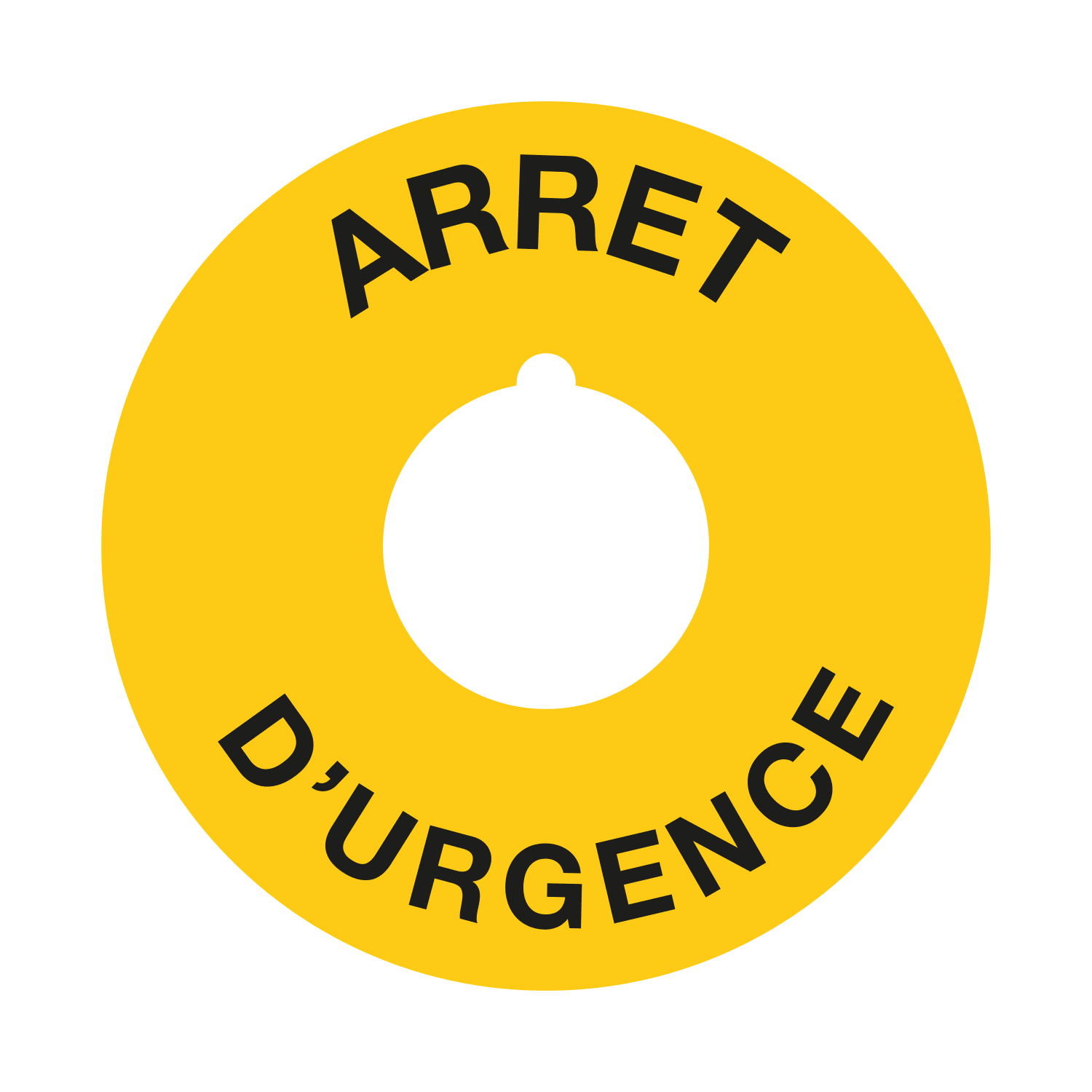 GRAFOPLAST - Etichetta tonda "ARRET D'URGENCE" in vinile adesivo diametro 60 mm, 12 pz per foglio LA50010F1F