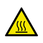 GRAFOPLAST - Etichetta triangolare pericolo "SUPERFICIE CALDA" in vinile adesivo dimensioni lato triangolo=51 mm, 32 pz per foglio LA70013F1