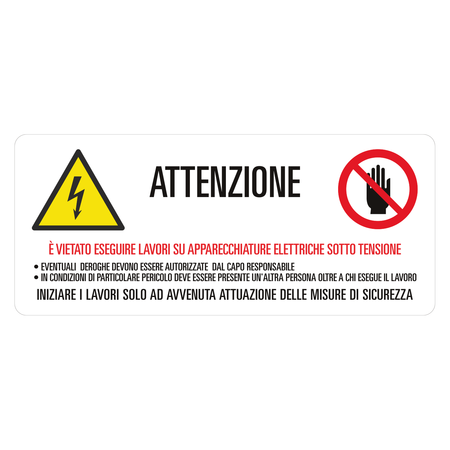 GRAFOPLAST - Etichetta PREVENZIONE INFORTUNI in policarbonato adesivo dimensioni L=140 mm, H=60 mm, 6 pz per foglio