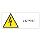 GRAFOPLAST - Targhetta in Policarbonato Adesivo Pericolo Tensione 380 VOLT 52 x 22.5 mm - 35 pz per foglio