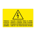 GRAFOPLAST - Etichetta "pericolo togliere tensione prima di aprire" in policarbonato adesivo dimensioni L=100 mm,  H=60 mm, 7 pz per foglio LAX13080F1