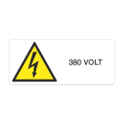 GRAFOPLAST - Etichetta pericolo tensione 380 VOLT in policarbonato adesivo dimensioni L=140 mm, H=60 mm, 6 pz per foglio