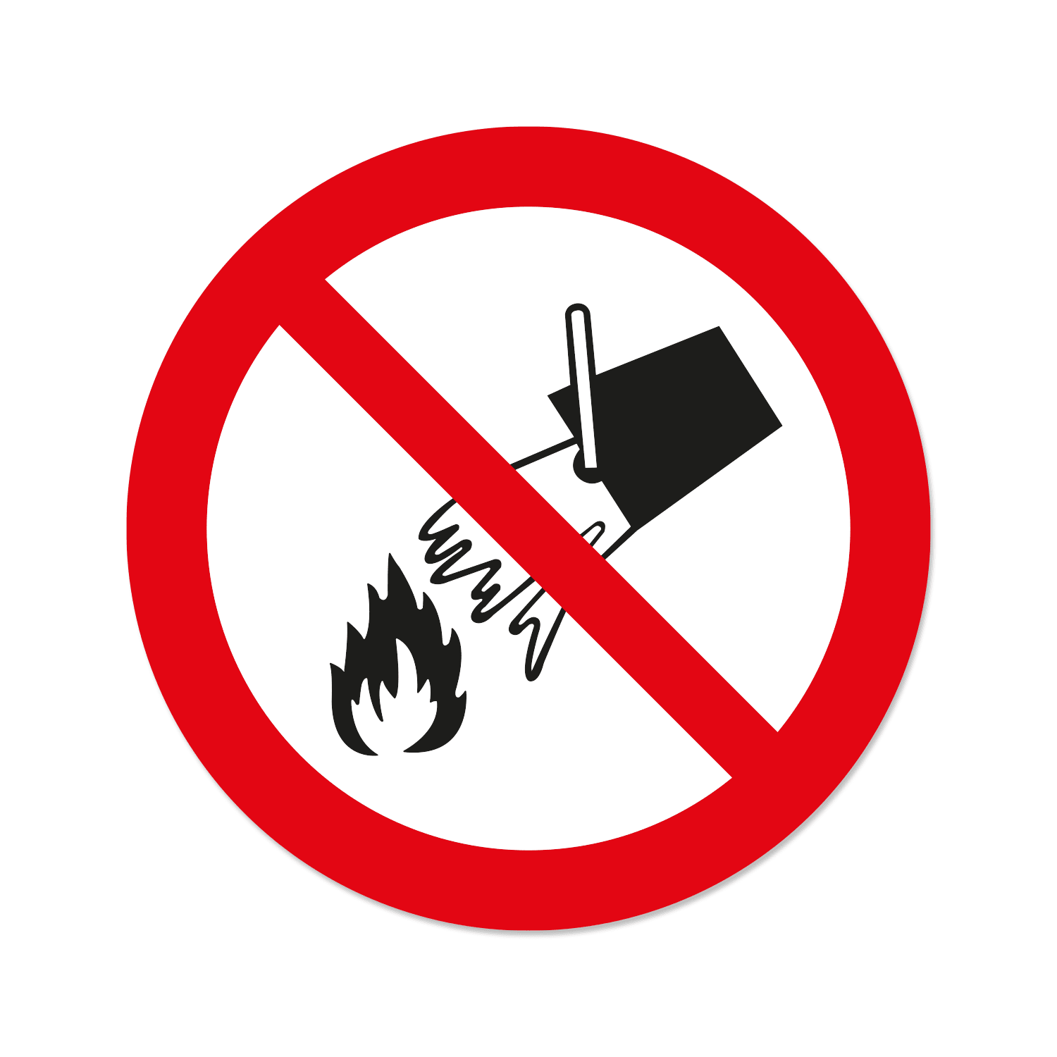GRAFOPLAST - Etichetta tonda "VIETATO SPEGNERE CON ACQUA" in policarbonato adesivo diametro 39 mm, 30 pz per foglio