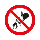 GRAFOPLAST - Etichetta tonda "VIETATO SPEGNERE CON ACQUA" in policarbonato adesivo diametro 39 mm, 30 pz per foglio