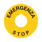 GRAFOPLAST - Etichetta tonda "emergenza stop" in policarbonato adesivo diametro 60 mm, 12 pz per foglio LAX50010F1