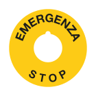 GRAFOPLAST - Etichetta tonda "emergenza stop" in policarbonato adesivo diametro 60 mm, 12 pz per foglio