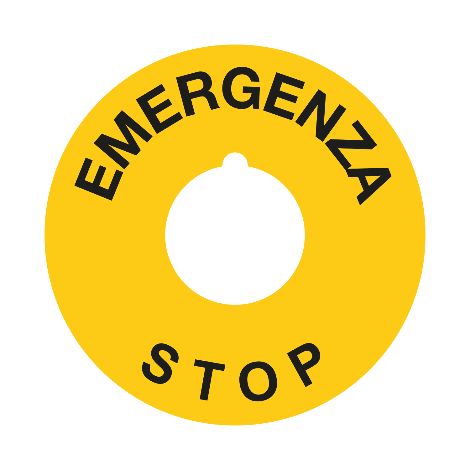 GRAFOPLAST - Etichetta tonda "emergenza stop" in policarbonato adesivo diametro 60 mm, 12 pz per foglio