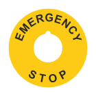 GRAFOPLAST - Etichetta tonda "emergency stop" in policarbonato adesivo diametro 60 mm, 12 pz per foglio
