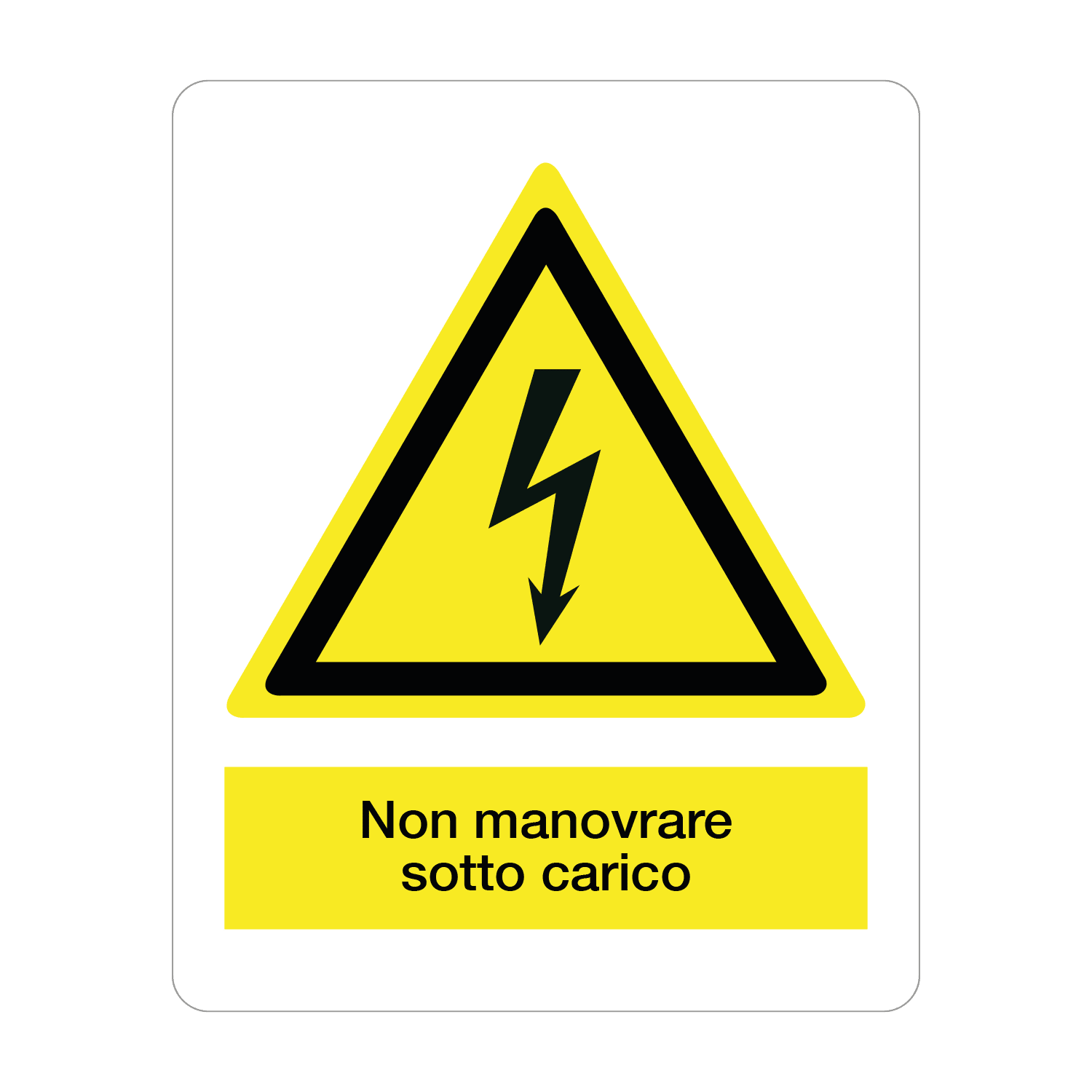 GRAFOPLAST - Etichetta "non manovrare sotto carico" in policarbonato adesivo dimensioni L=40 mm, H=50 mm, 18 pz per foglio