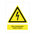 GRAFOPLAST - Etichetta "non manovrare sotto carico" in policarbonato adesivo dimensioni L=40 mm, H=50 mm, 18 pz per foglio