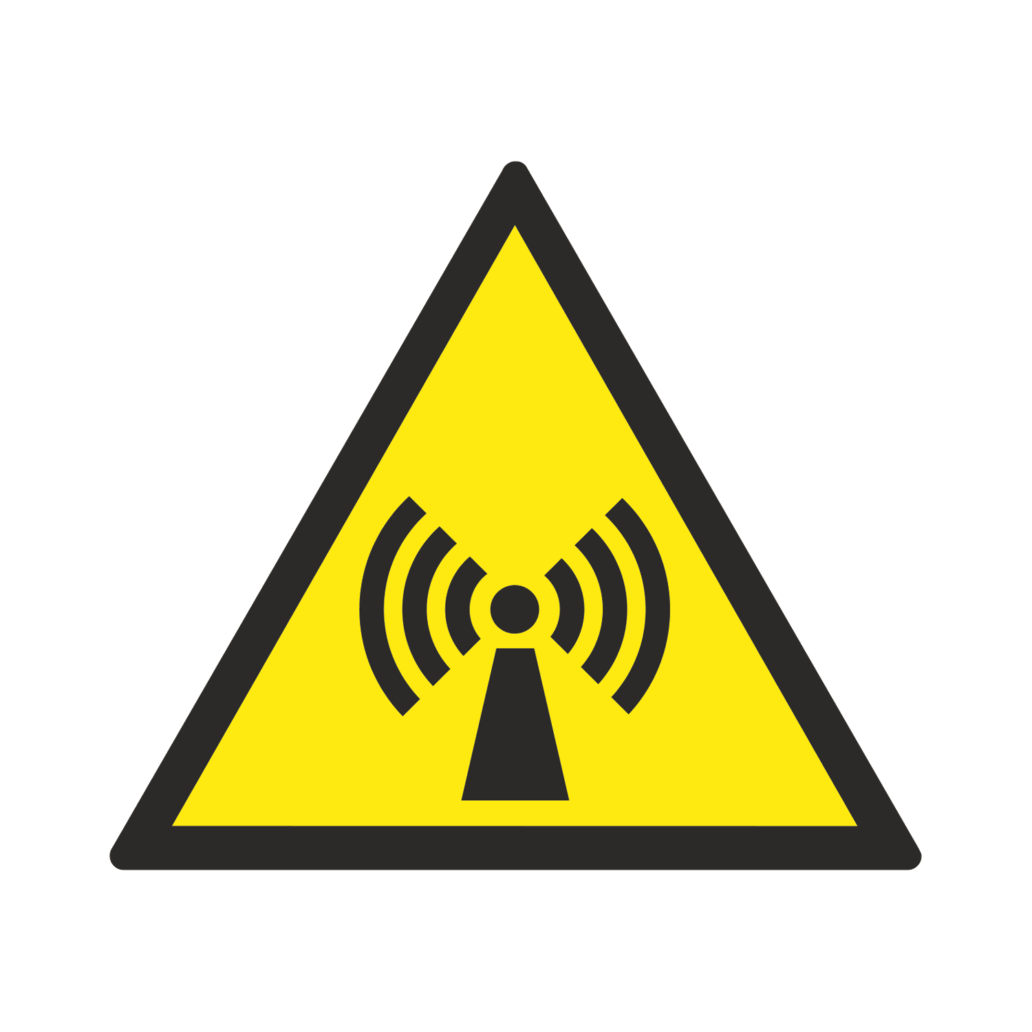 GRAFOPLAST - Etichetta triangolare pericolo "RADIAZIONI NON IONIZZANTI" in policarbonato adesivo dimensioni lato triangolo=51 mm, 32 pz per foglio