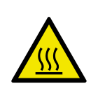 GRAFOPLAST - Etichetta triangolare pericolo "SUPERFICIE CALDA" in policarbonato adesivo dimensioni lato triangolo=51 mm, 32 pz per foglio LAX70013F1
