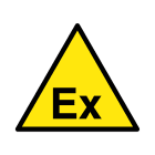 GRAFOPLAST - Etichetta triangolare pericolo "EX" in policarbonato adesivo dimensioni lato triangolo=51 mm, 32 pz per foglio