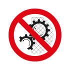 GRAFOPLAST - Etichetta tonda "VIETATO RIMUOVERE RIPARI E PROTEZIONI" in policarbonato adesivo diametro 52 mm, 18 pz per foglio LAX70019F1