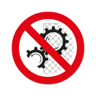 GRAFOPLAST - Etichetta tonda "VIETATO RIMUOVERE RIPARI E PROTEZIONI" in policarbonato adesivo diametro 52 mm, 18 pz per foglio