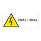 GRAFOPLAST - Cartello "cabina elettrica" in PVC dimensioni L=350 mm, H=150 mm, 1 pz per foglio