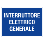 GRAFOPLAST - Cartello "interruttore elettrico generale" in PVC dimensioni L=297 mm, H=210 mm, 1 pz per foglio