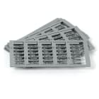 GRAFOPLAST - Tessera rigida per cavi  Grigio 18x4 mm  - 576 pezzi.  La tessera si applica con facilitè nei tubetti per identificare i singoli cavi. Stampabile con sistema a trasferimento termicoEVOMAX