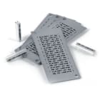 GRAFOPLAST - Tessera rigida per cavi Grigio 30x4 mm - confezione master carton da 2000 pezzi. La tessera si applica con facilitè nei tubetti per identificare i singoli cavi. Stampabile consistema a trasferimento termico EVOMAX