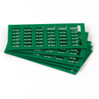 GRAFOPLAST - Tessera rigida per cavi Verde 10x4 mm - confezione master carton da 3600 pezzi. La tessera si applica con facilitè nei tubetti per identificare i singoli cavi. Stampabile con sistema a trasferimento termico EVOMAX