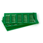 GRAFOPLAST - Tessera rigida per cavi Verde 12x4 mm - 960 pezzi. La tessera si applica con facilitè nei tubetti per identificare i singoli cavi. Stampabile con sistema a trasferimento termicoEVOMAX