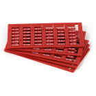 GRAFOPLAST - Tessera rigida per cavi Rosso 10x4 mm - 1152 pezzi. La tessera si applica con facilitè nei tubetti per identificare i singoli cavi. Stampabile con sistema a trasferimento termicoEVOMAX