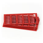 GRAFOPLAST - Tessera rigida per cavi Rosso 12x4 mm - confezione master carton da 3000 pezzi. La tessera si applica con facilitè nei tubetti per identificare i singoli cavi. Stampabile con sistema a trasferimento termico EVOMAX