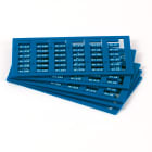 GRAFOPLAST - Tessera rigida per cavi Blu 10x4 mm - 1152 pezzi. La tessera si applica con facilitè nei tubetti per identificare i singoli cavi. Stampabile con sistema a trasferimento termicoEVOMAX
