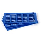 GRAFOPLAST - Tessera rigida per cavi Blu 12x4 mm - 960 pezzi. La tessera si applica con facilitè nei tubetti per identificare i singoli cavi. Stampabile con sistema a trasferimento termico EVOMAX
