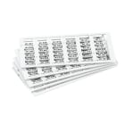 GRAFOPLAST - Tessera rigida per Cavi LUX Bianco 10x4 mm confezione da 1152 pezzi. La tessera si applica con facilitè nei tubetti per identificare i singoli cavi. Stampabile con sistema a trasferimento termico EVOMAX