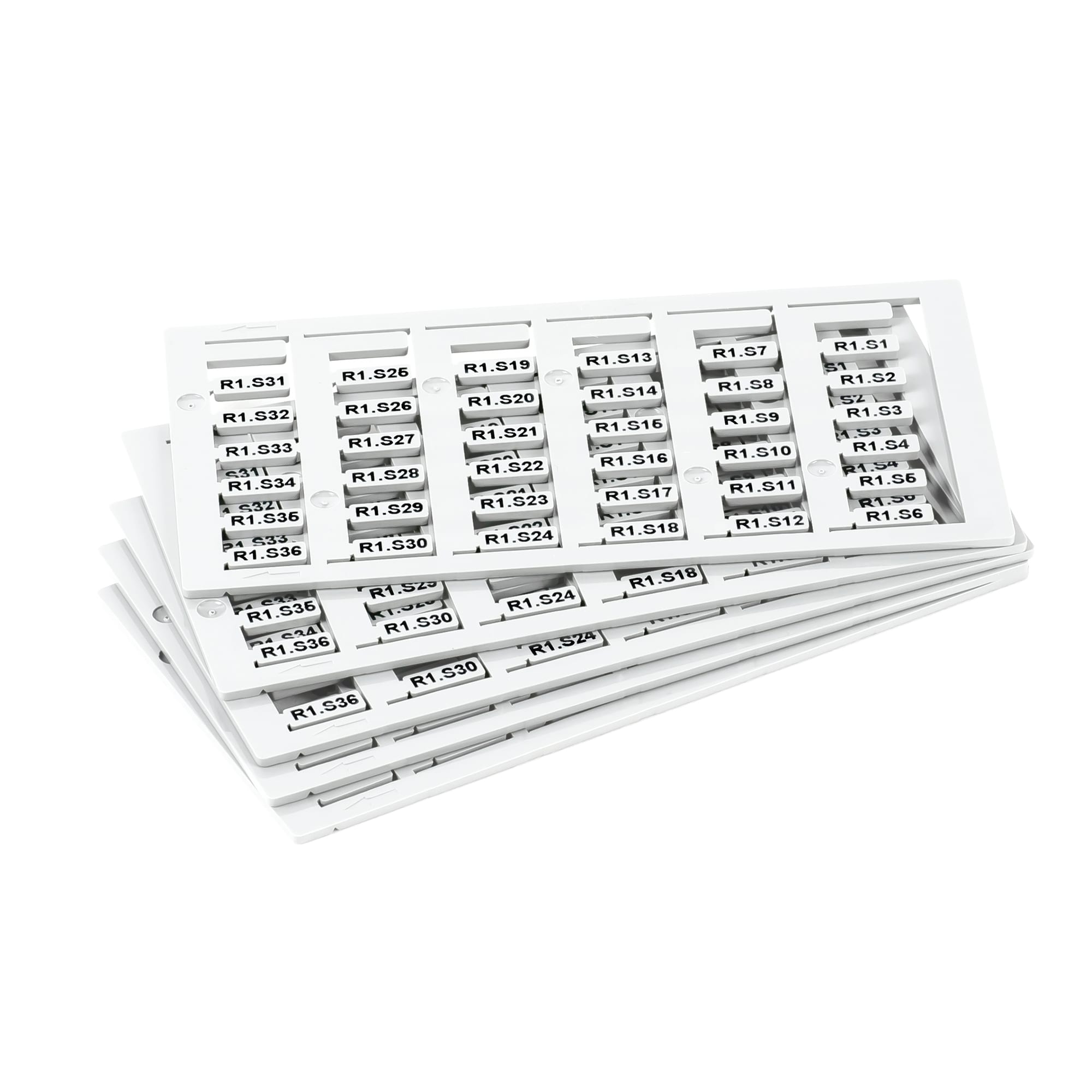 GRAFOPLAST - Tessera rigida per Cavi LUX Bianco 10x4 mm - confezione master carton da 3600 pezzi. La tessera si applica con facilitè nei tubetti per identificare i singoli cavi. Stampabile consistema a trasferimento termico EVOMAX