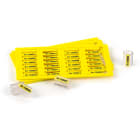 GRAFOPLAST - Tessera rigida per cavi LUX Giallo 15x4 mm - confezione da 768 pezzi. La tessera si applica con facilitè nei tubetti per identificare i singoli cavi. Stampabile con sistema a trasferimento termico EVOMAX