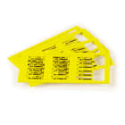 GRAFOPLAST - Tessera rigida per Cavi LUX Giallo 18x4 mm - confezione master carton da 1800 pezzi. La tessera si applica con facilitè nei tubetti per identificare i singoli cavi. Stampabile consistema a trasferimento termico EVOMAX