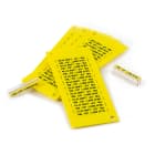 GRAFOPLAST - Tessera rigida per Cavi LUX Giallo  30x4 mm - confezione master carton da 2000 pezzi.  La tessera si applica con facilitè nei tubetti per identificare i singoli cavi. Stampabile consistema a trasferimento termico EVOMAX