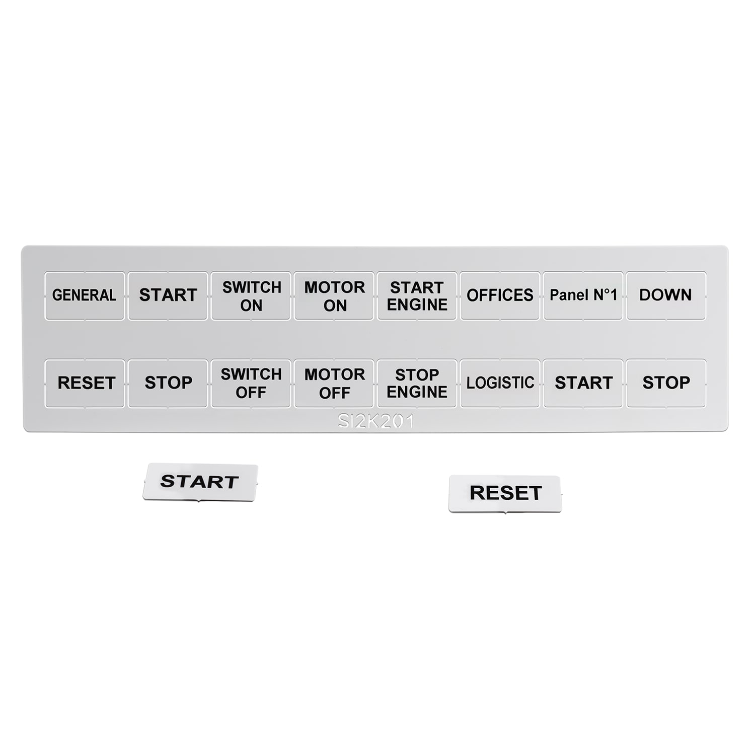 GRAFOPLAST - Targhetta per pulsanti in PMMA non adesivo bianco 27x15 mm confezione da 192 pezzi