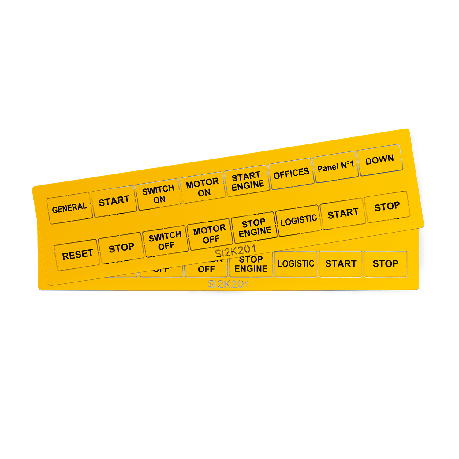 GRAFOPLAST - Targhetta per pulsanti in PMMA non adesivo giallo 27x15 mm confezione da 192 pezzi