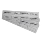 GRAFOPLAST - Targhetta per pulsanti in PMMA non adesivo colore metal 50x15 mm - confezione da 96 pezzi