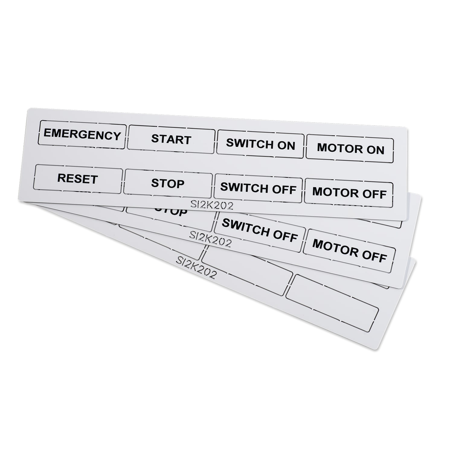 GRAFOPLAST - Targhetta per pulsanti in PMMA non adesivo bianco 50x15 mm - confezione da 96 pezzi