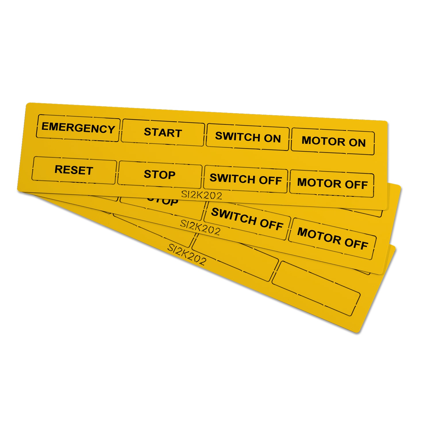 GRAFOPLAST - Targhetta per pulsanti in PMMA non adesivo giallo 50x15 mm - confezione da 96 pezzi