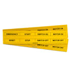 GRAFOPLAST - Targhetta per pulsanti in PMMA non adesivo giallo 67x15 mm - confezione da 96 pezzi