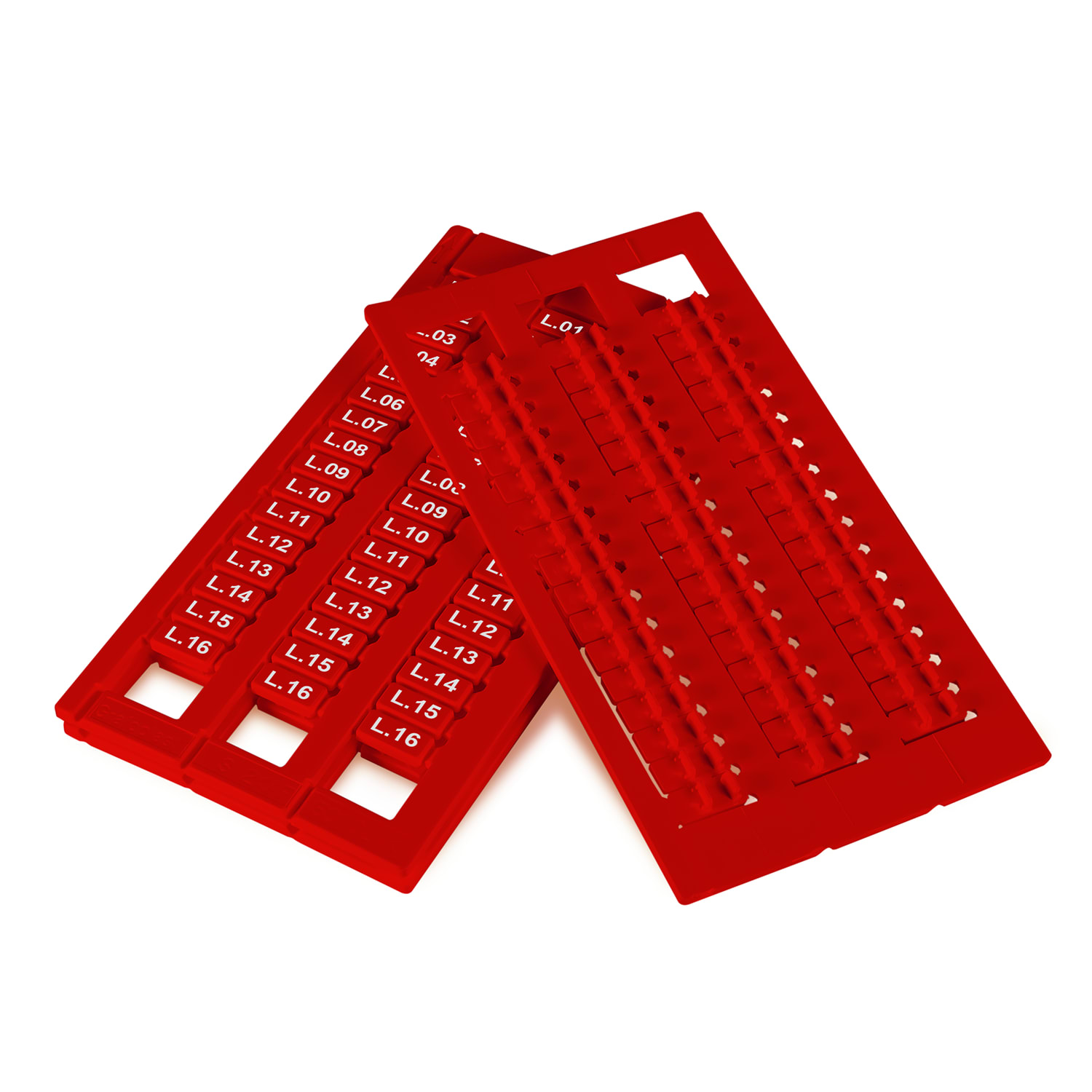 GRAFOPLAST - Tessera per Morsetti per Weidmuller Rosso 10x5 mm - confezione master carton da 4800 pezzi