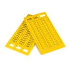 GRAFOPLAST - Tessera Morsetti per Entrelec Giallo LUX 12x5 mm - confezione da 990 pezzi. La tessera per morsetto serie AF si applica con velocitè e semplicitè con innesto diretto. Stampabilecon sistema a trasferimento termico EVOMAX, caricatore automatico