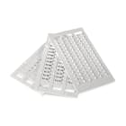 GRAFOPLAST - Tessera Morsetti per Entrelec Bianco LUX 10x6 mm - confezione da 858 pezzi. La tessera per morsetto serie AF si applica con velocitè e semplicitè con innesto diretto. Stampabilecon sistema a trasferimento termico EVOMAX, caricatore automatico