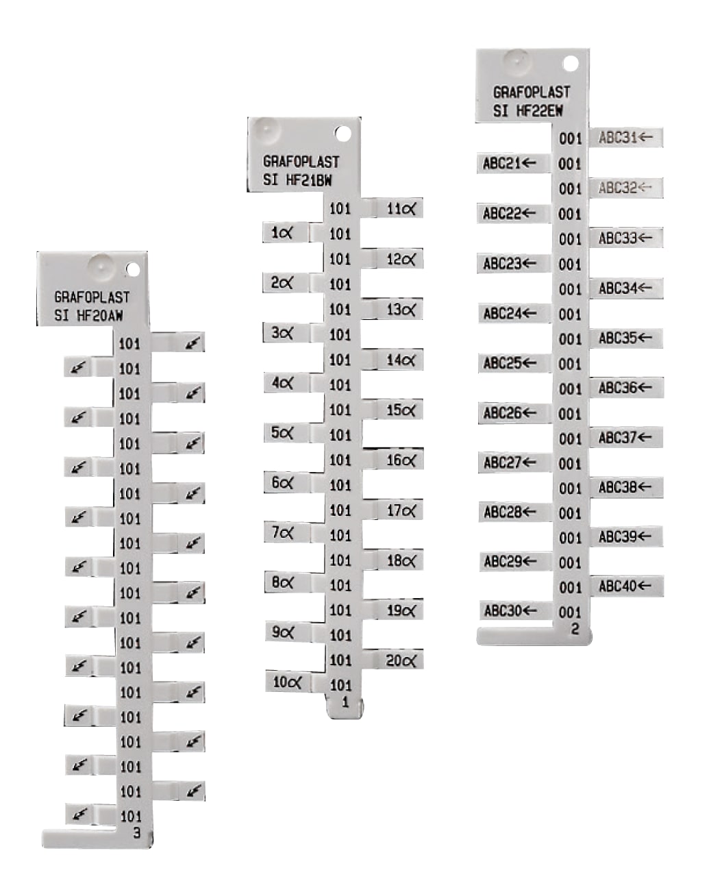 GRAFOPLAST - Tessera per Morsetti Cabur serie EDM, Wago 208 10 x 5 mm Bianco - 960 pezzi. Tessera a lisca per morsetti stampabile con il plotter SIHF21AW