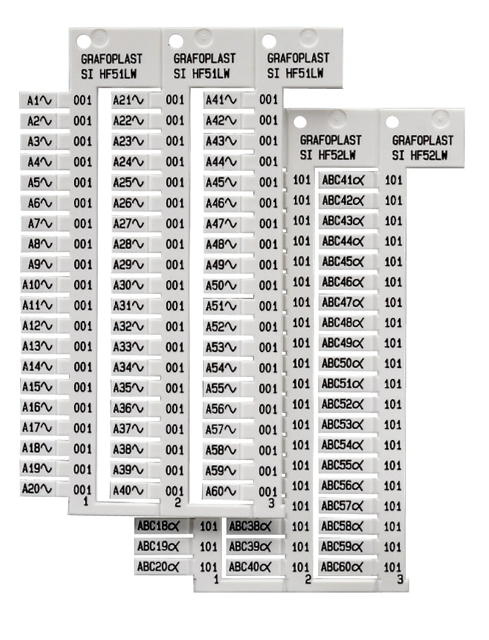 GRAFOPLAST - Tessera a bandiera per morsetti Weidmuller 10x5 mm confezione da 960 pezzi