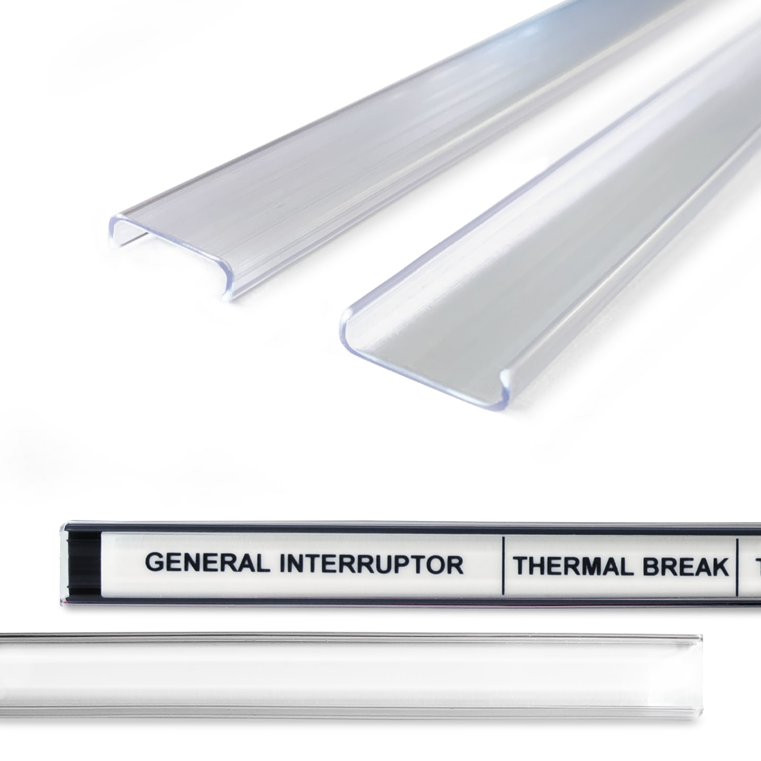 GRAFOPLAST - Coperchio Trasparente per Binario dim. 450 x 15 mm - 35 pezzi. Il coperchio è utilizzato ove sia richiesta una particolare protezione della siglatura inserita nel binario. Il coperchio si applica mediante semplice pressione.