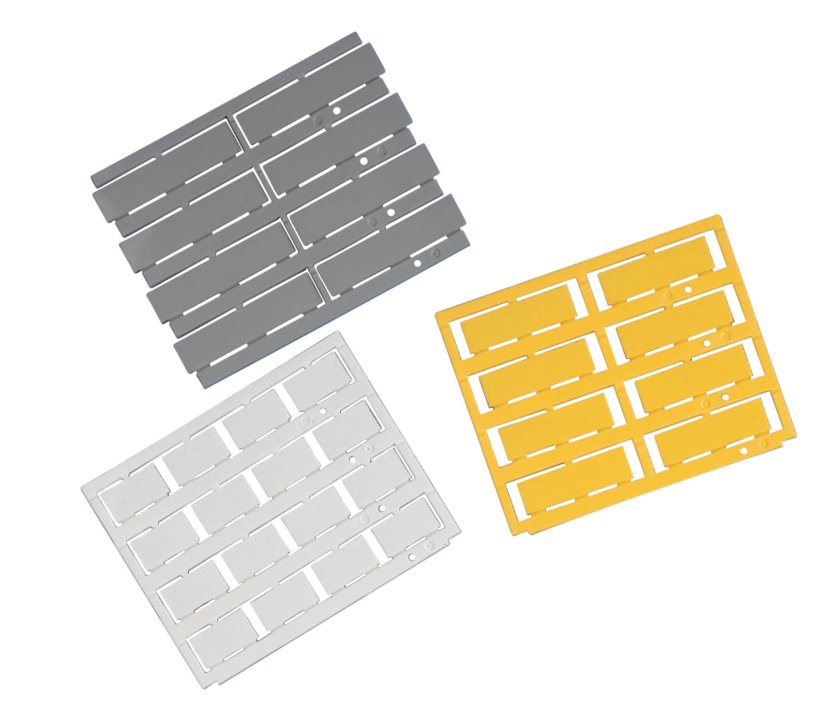 GRAFOPLAST - Tessera per portatarga 67 x 15 mm Giallo - 96 pezzi. Facilmente e rapidamente applicabili con una semplice pressione nei portatarghette o nei binari