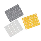 GRAFOPLAST - Tessera per Binario 17 x 15 mm Giallo - 288 pezzi. Facilmente e rapidamente applicabili con una semplice pressione nei portatarghette o nei binari